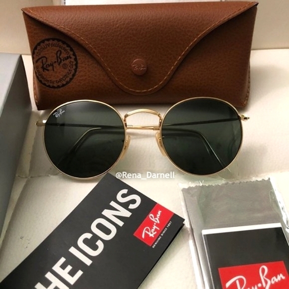 Ray-Ban Round Metal RB3447 Green Lens New - Picture 7 of 13